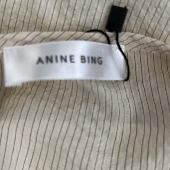 ANINE BING Madison Silk Mini Boho Dress White Black Stripe Size XS - Picture 9 of 15